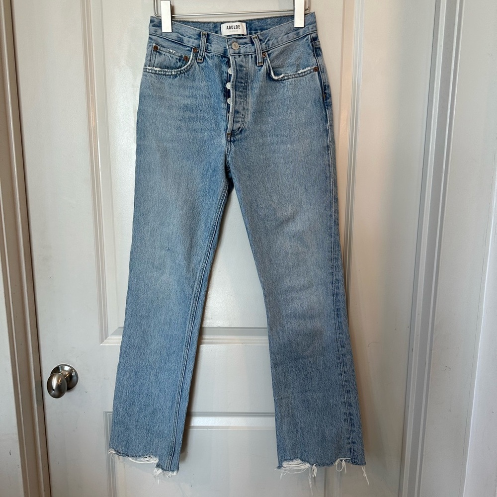 AGOLDE Classic Relaxed Button Fly Hi- Rise Boot Cut Jeans, Size 24